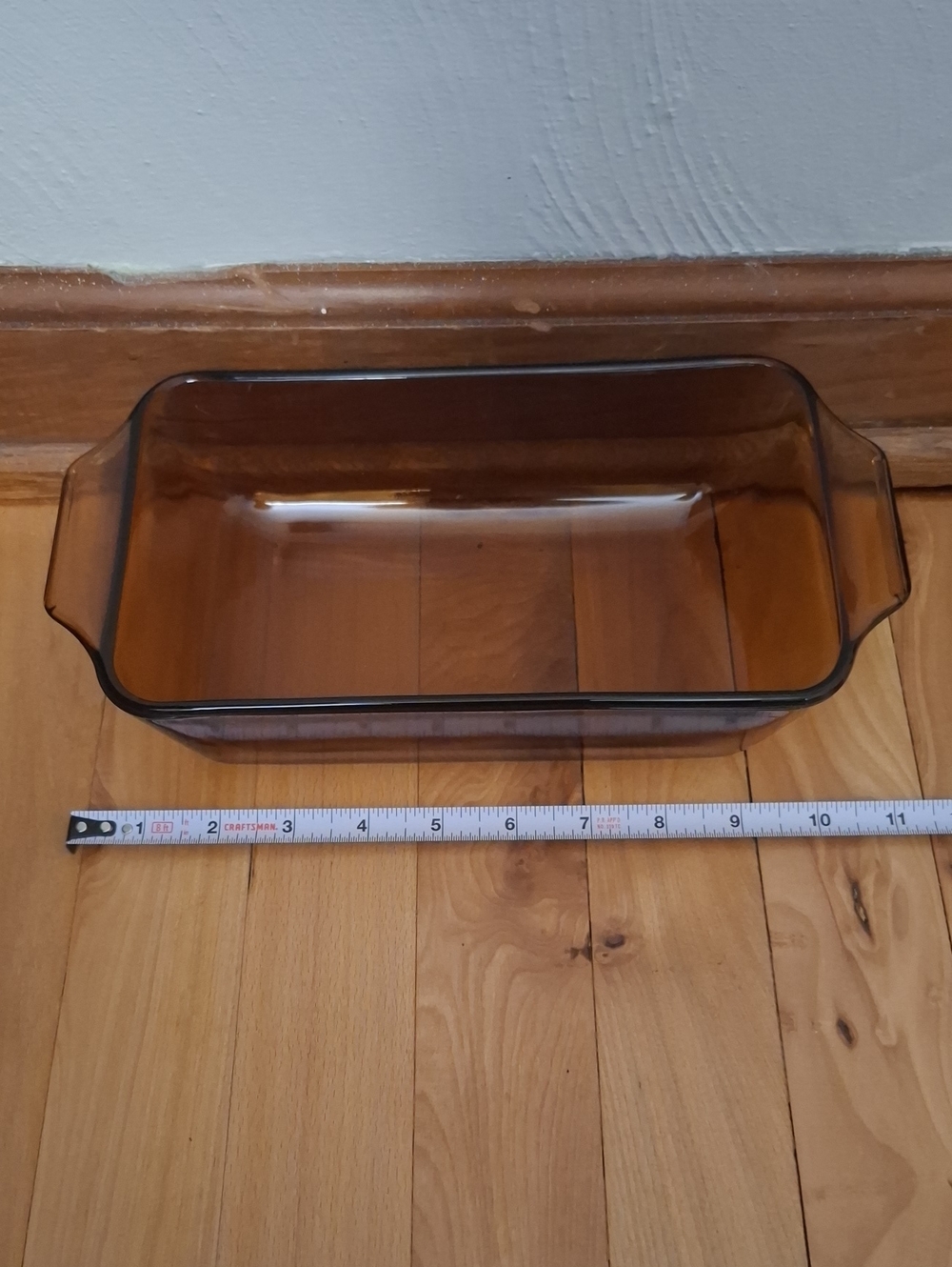 Anchor Hocking Smoky Brown Glass Loaf Pan with Side Handles